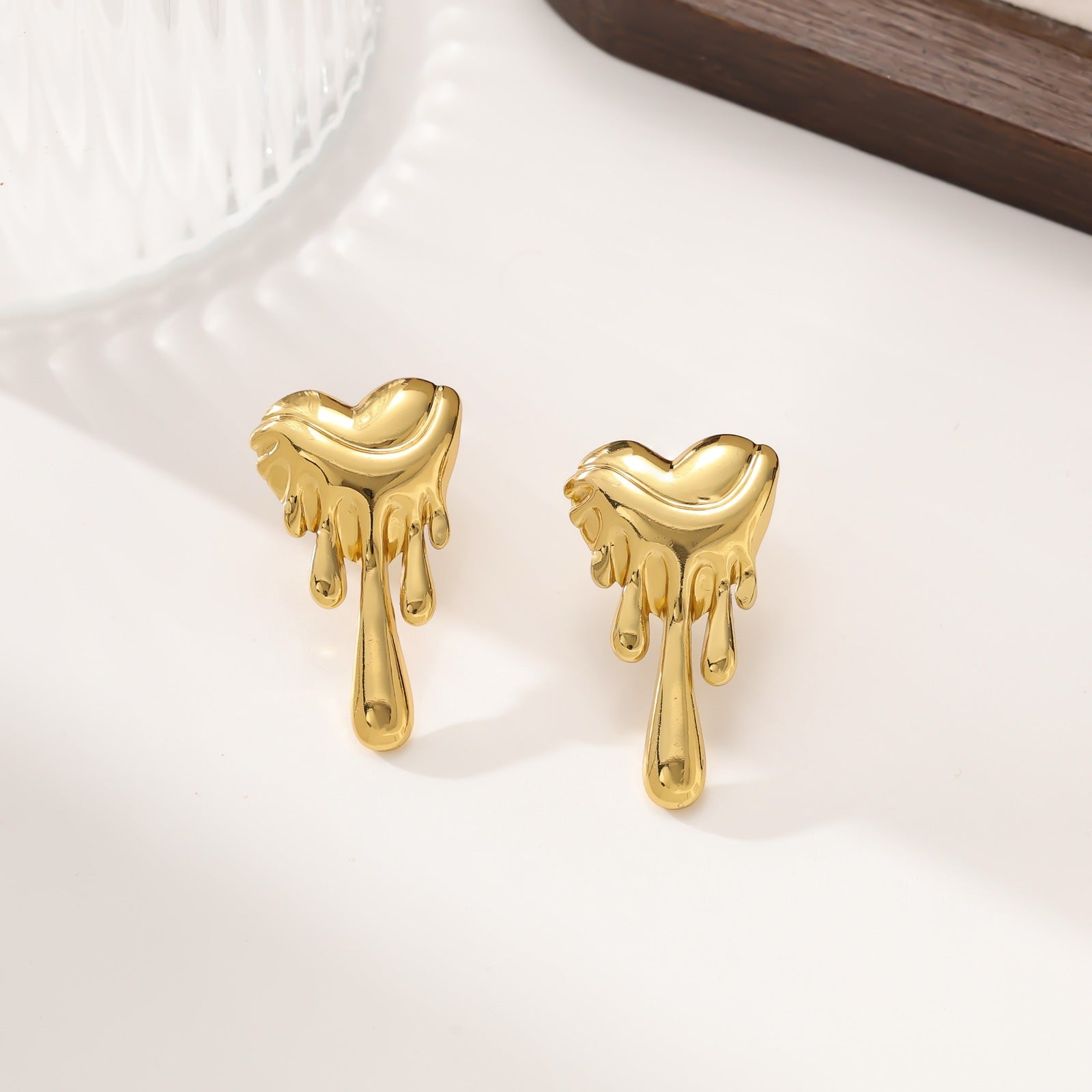 Wholesale Luxury Stainless Steel Heart and Flower Earrings
