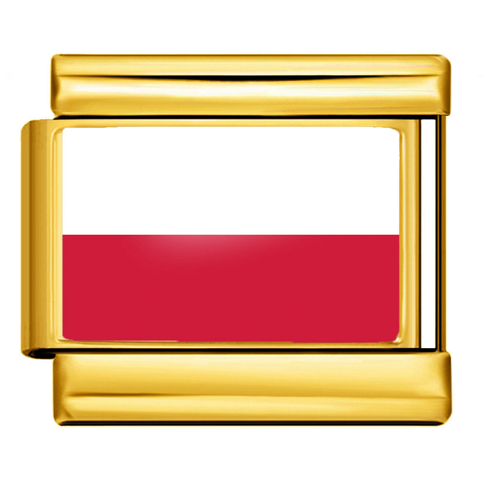 Wholesale Golden World Flag Photo Epoxy Italian Module Bracelet DIY Stainless Steel Elastic Strap Chain Bracelet