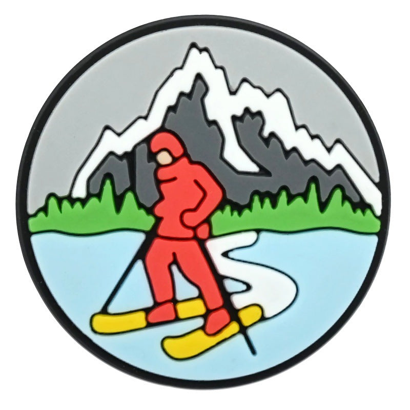 Wholesale  Random 100pcs ski series PVC Soft Rubber Shoe Buckle Decoration