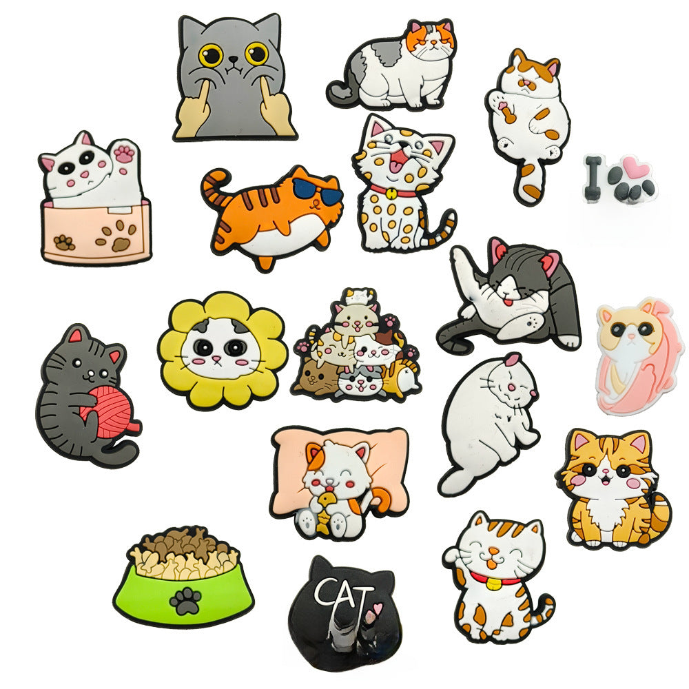 Wholesale Cute cartoon cat pattern hole shoes charms