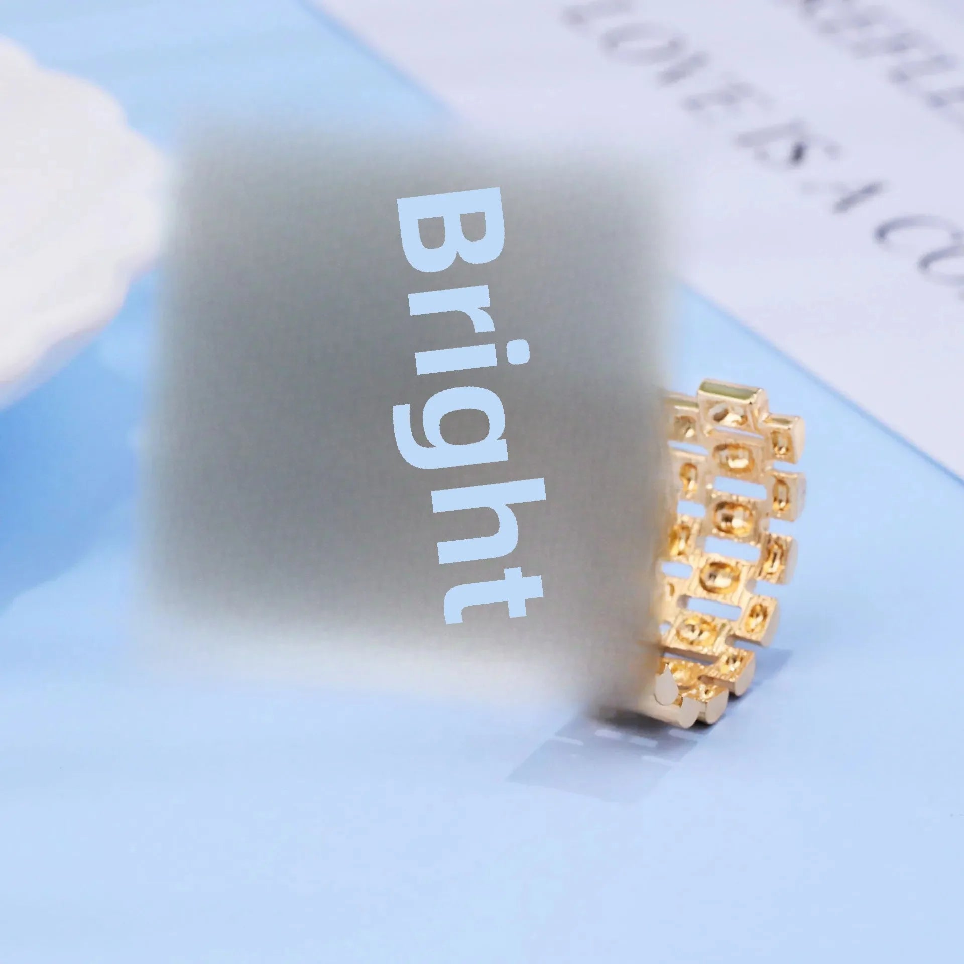 Wholesale  metal texture C- shaped earrings