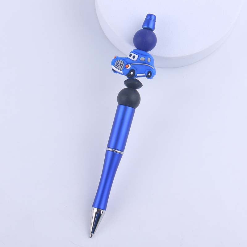 Wholesale  creative handmade cartoon car silicone color plastic beaded pen