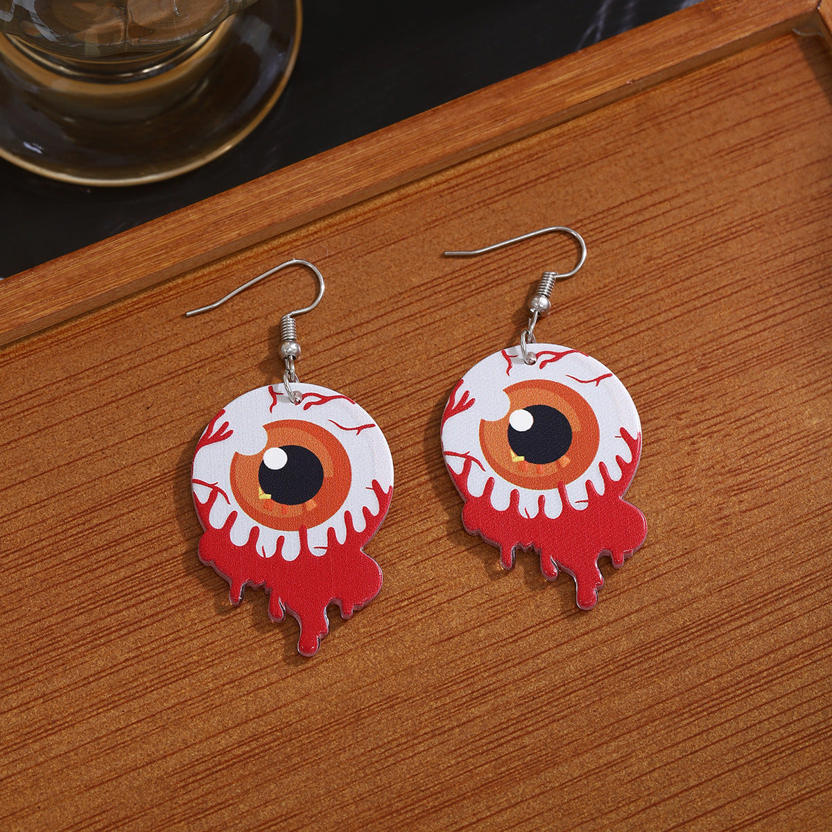 Wholesale Cartoon Horror Bat Acrylic Halloween Earrings ACC-ES-MDD040