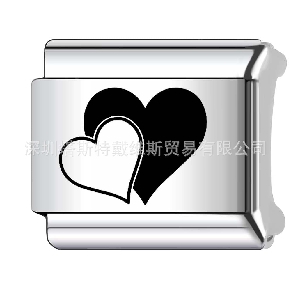 Wholesale 9mm Italian Charm Starter Bracelets DIY square Single Section Creative Stainless Steel Composable Bracelet