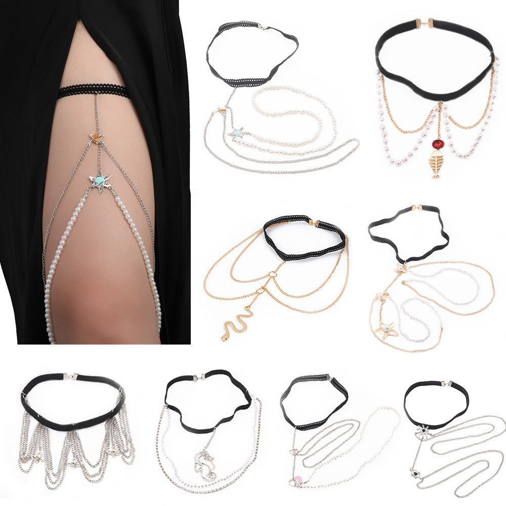 Wholesale Elastic rope double layer pendant chain leg chain