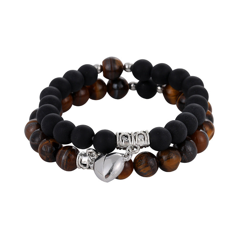 Wholesale  Frosted White Turquoise Couple Bracelet