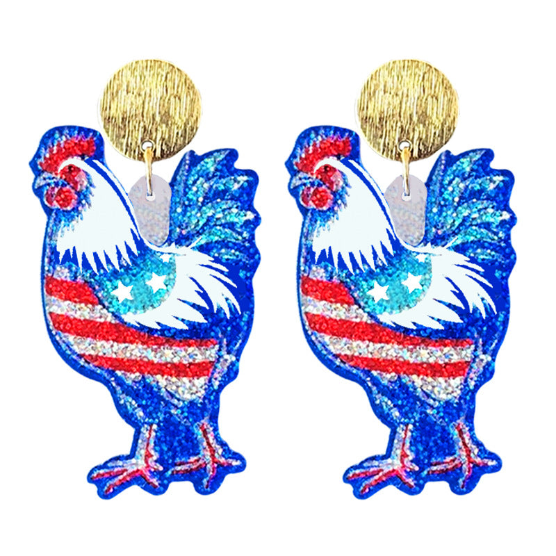 Wholesale Independence Day July 4  Shiny Bald Eagle Boots Butterfly Earrings