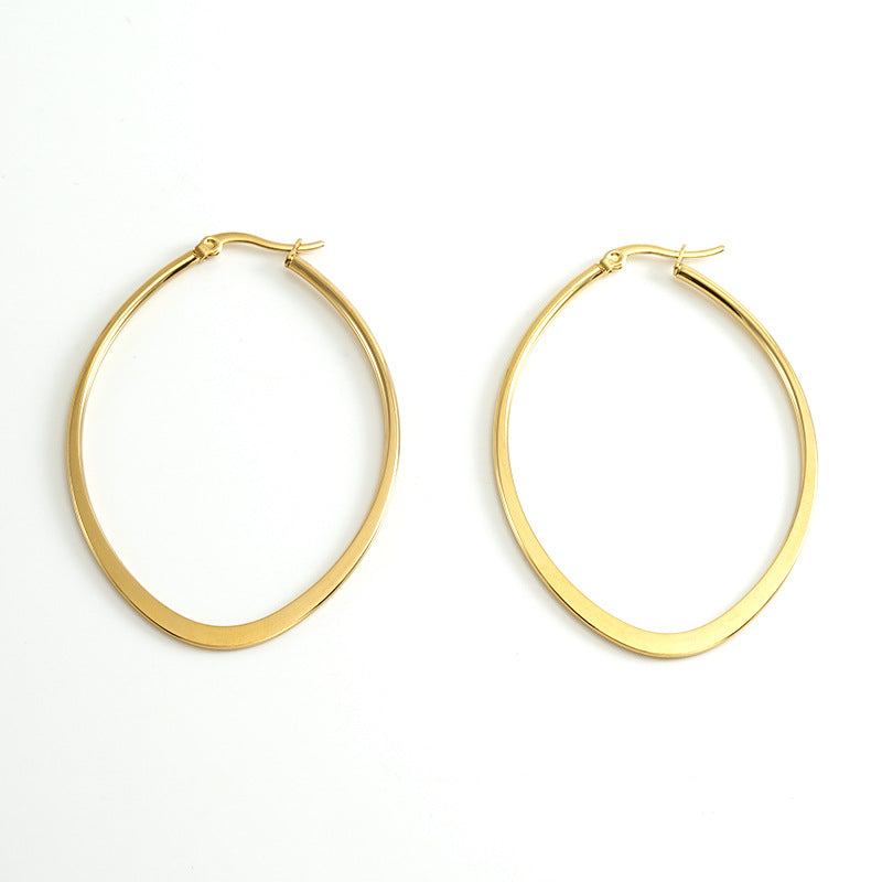 Wholesale  Titanium Steel Circle Electroplated 18K Gold Earrings