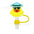 Wholesale  10pcs 10mm Little Yellow Duck Cartoon Cute Duck PVC Soft Straw Tube Cap