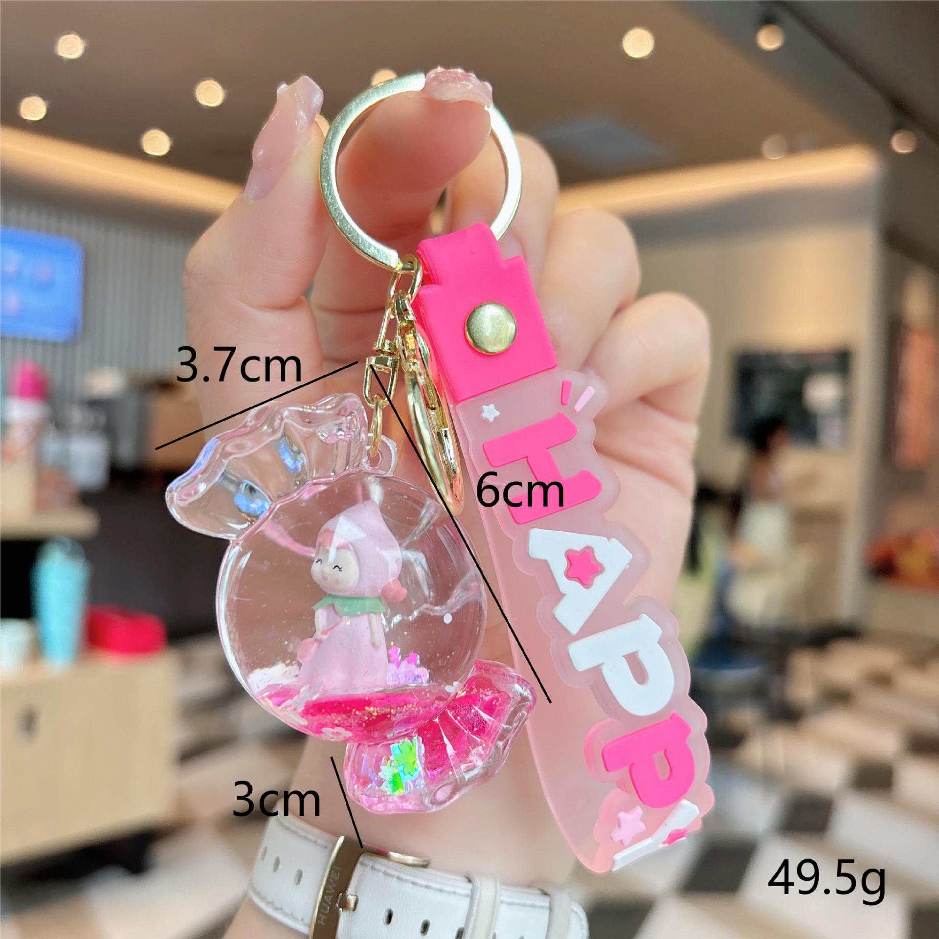 Wholesale Creative Acrylic Quicksand Cute Candy House Girl Keychain