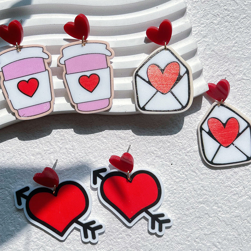Wholesale Valentine's Day Love Acrylic Earrings