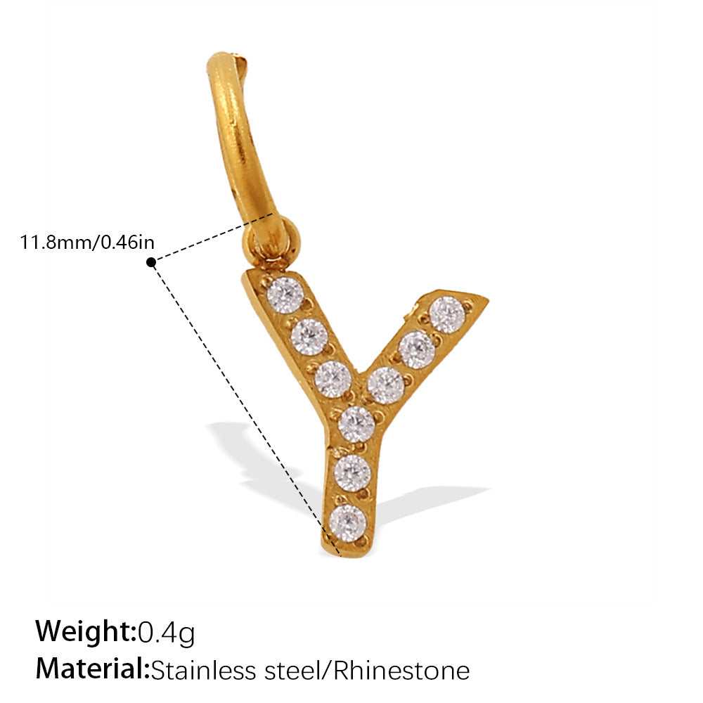 Wholesale Diamond-Encrusted 26 English Letter Charms for Jewelry