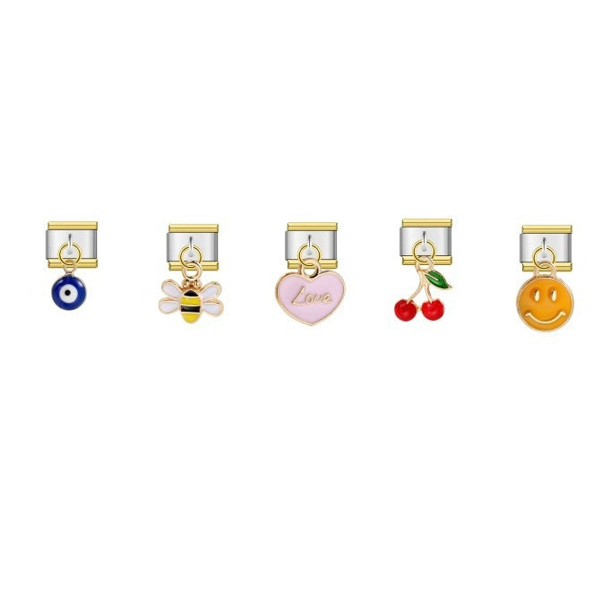 Wholesale Italian Charm Bracelet 9mm DIY Splicing Removable Heart Hook Stainless Steel Composable Bracelet