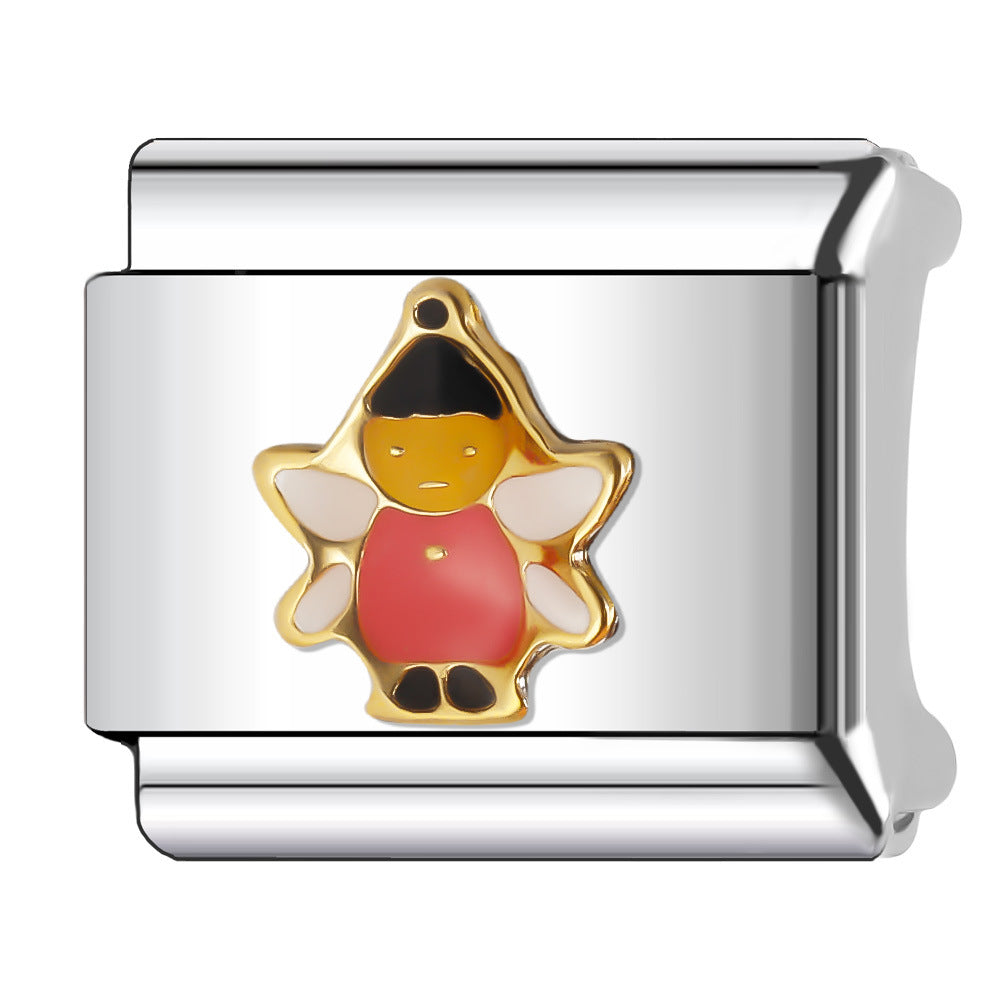 Wholesale Italian Charm Bracelet 9mm DIY Splicing Stainless Steel Creative Pattern Composable Bracelet