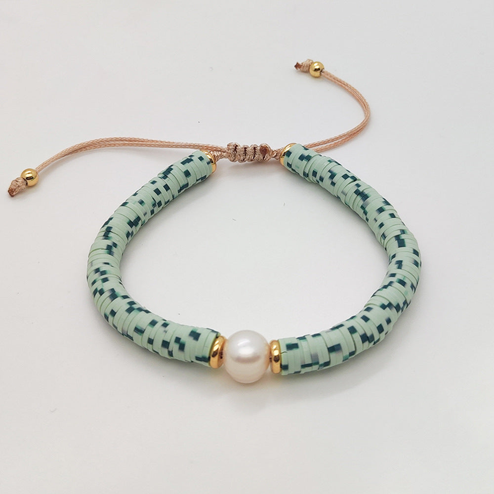 Wholesale bohemian beach style colorful soft clay beaded bracelet ACC-BT-Qiqi003