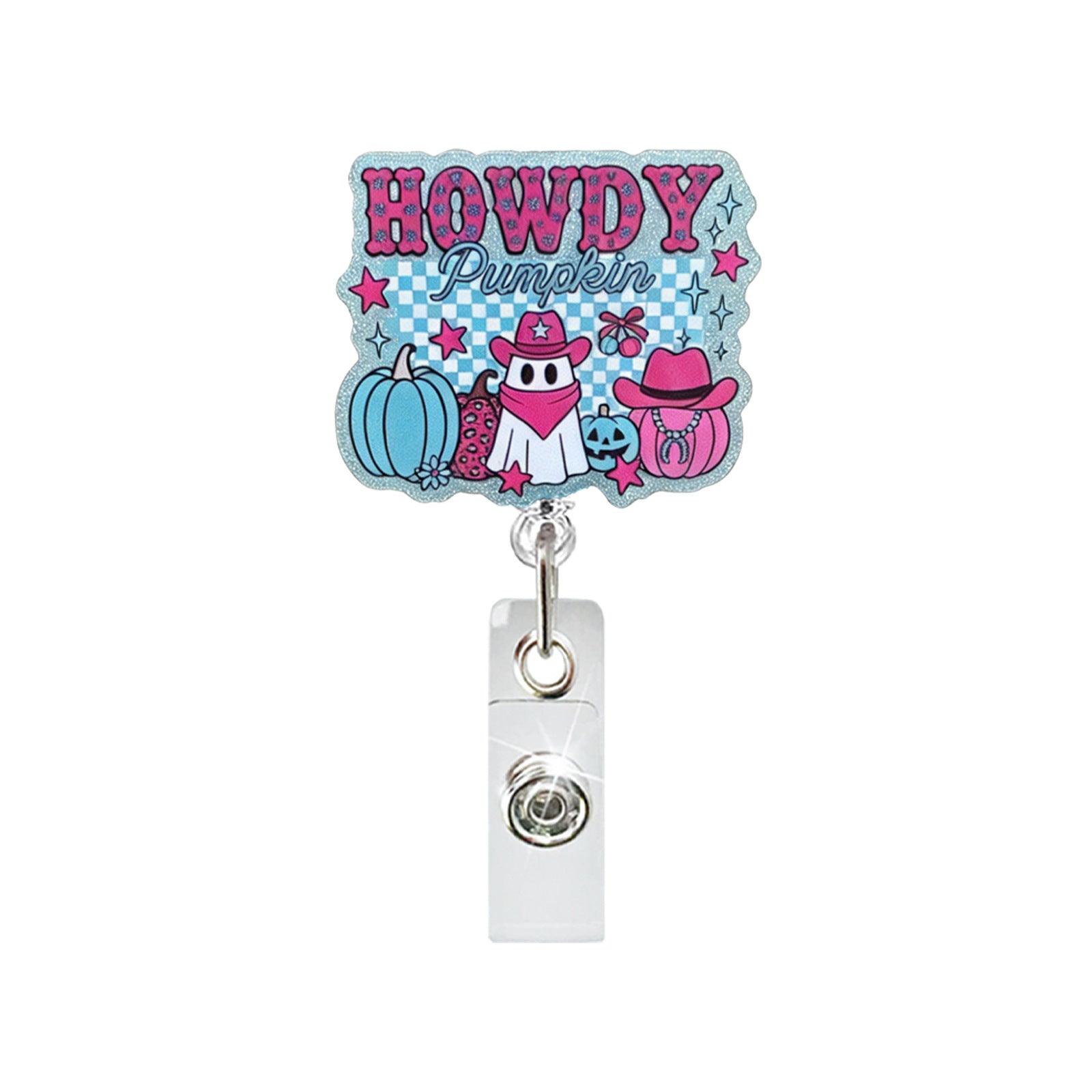 Wholesale Acrylic Ghost  Badge Reel Retractable ID Holder Gift