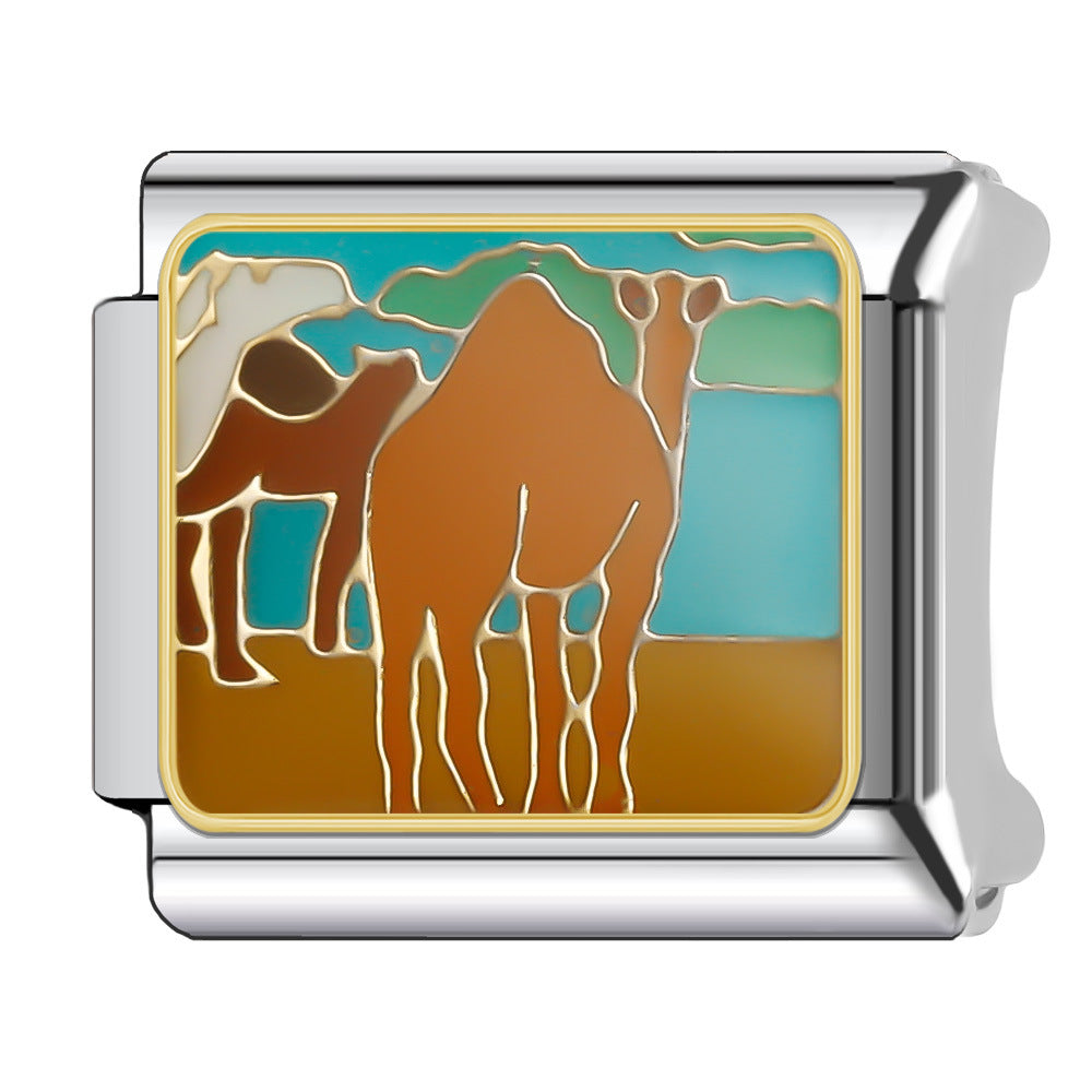 Wholesale Italian Charm Bracelet 9mm DIY Splicing Cute Animal Series Stainless Steel Composable Bracelet