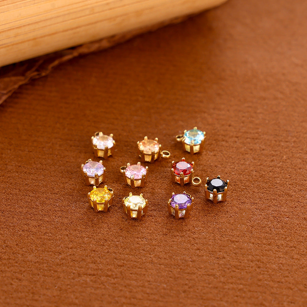 Wholesale stainless steel zircon small pendant