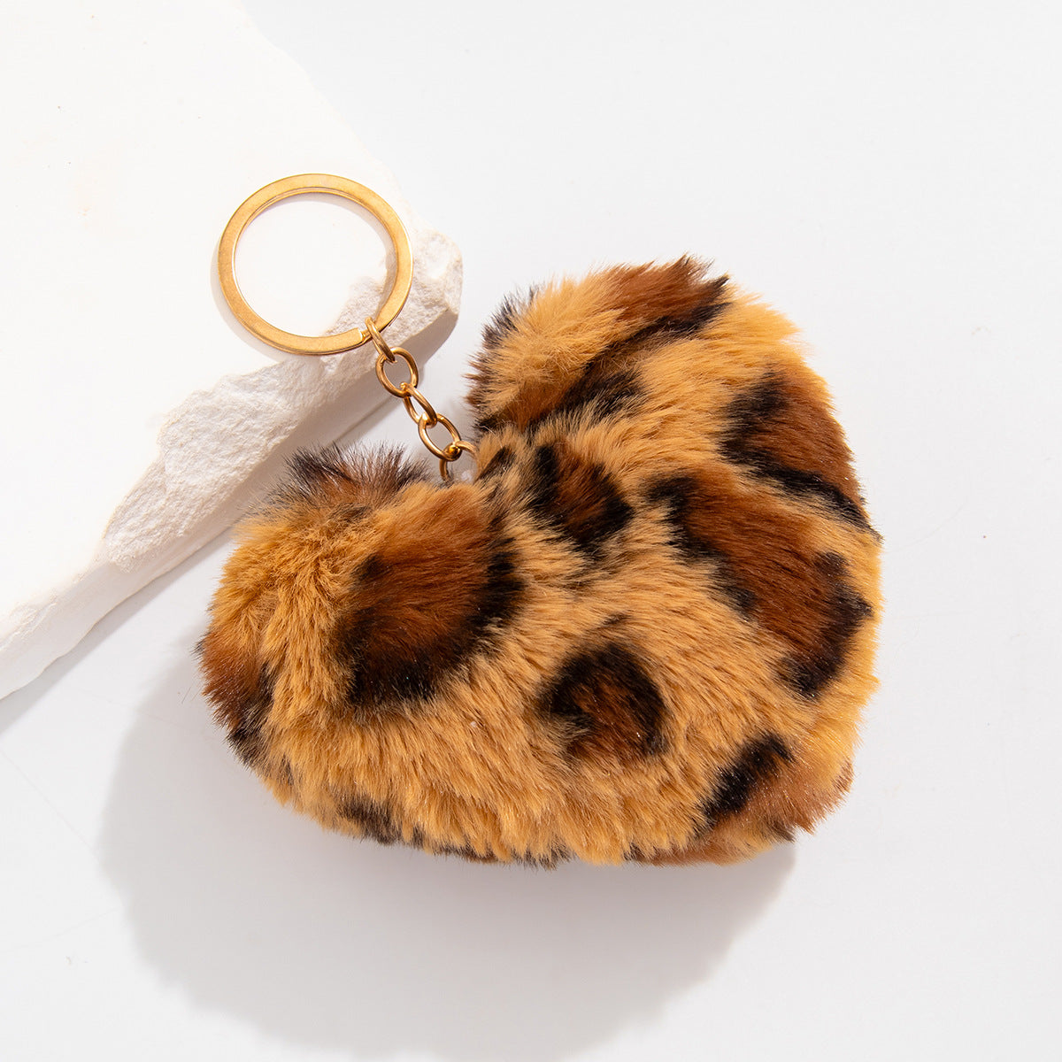 Wholesale Leopard Heart Pendant Keychain