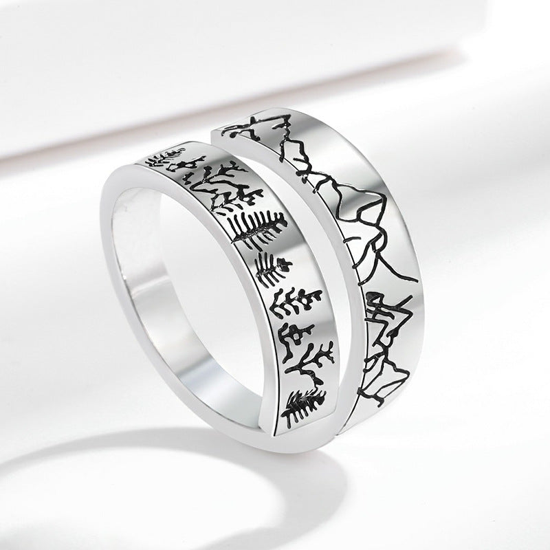 Wholesale Couple Rings Alpine and Cedar Vintage Open Rings Adjustable Rings ACC-RS-KLE004