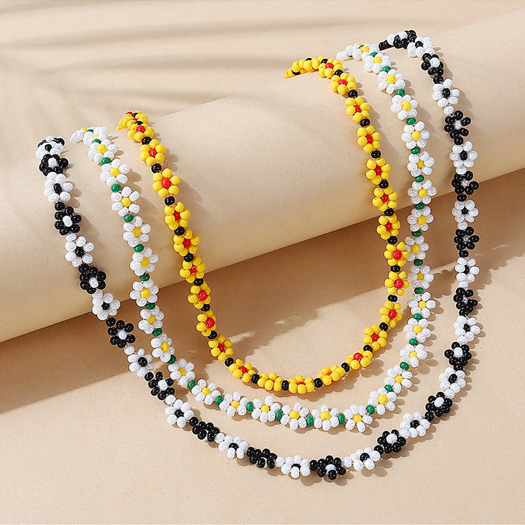Wholesale  Flower Rice Bead Necklace