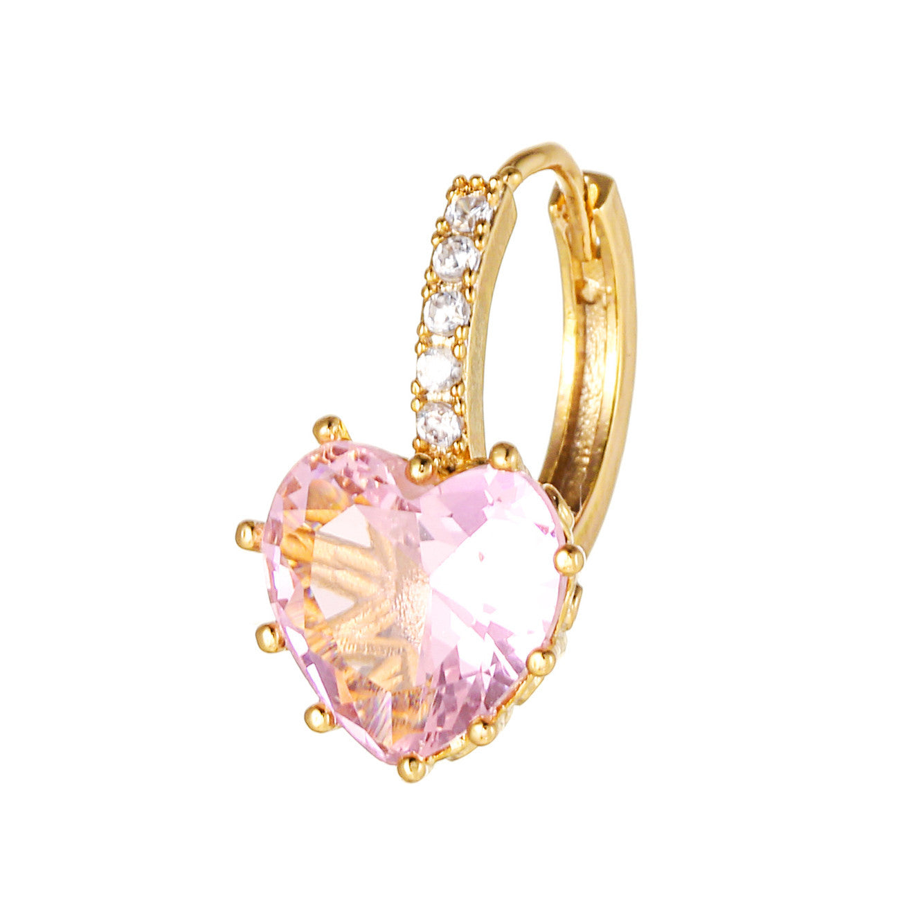 Wholesale Love Colored Zircon 18K Gold Plated Earrings