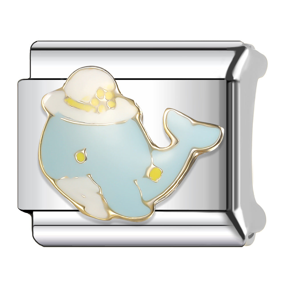 Wholesale Italian Charm Bracelet 9mm DIY Splicing Cute Pet Series Stainless Steel Composable Bracelet