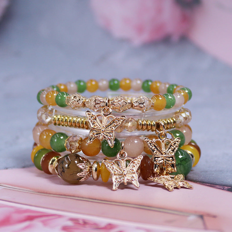 Wholesale Bohemian Multi-layered Butterfly Crystal Bracelet ACC-BT-NaiHong011