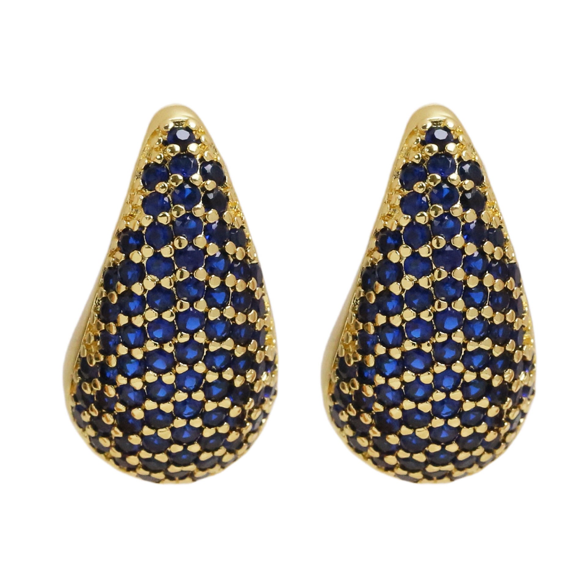 Wholesale 18k Brass Zircon Water Drop Earrings Color Zirconium Fashion Earrings