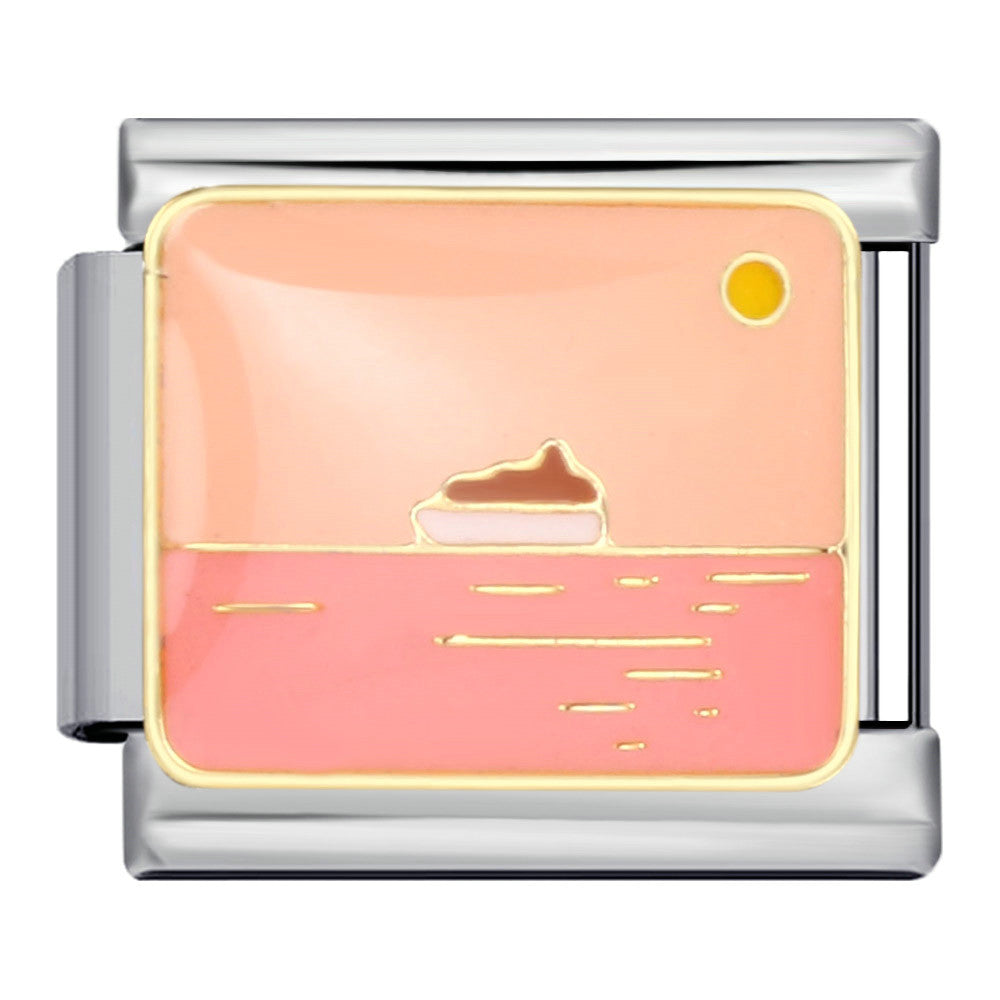 Wholesale Italian Charm Bracelet DIY Splicing Pink Stainless Steel Composable Bracelet