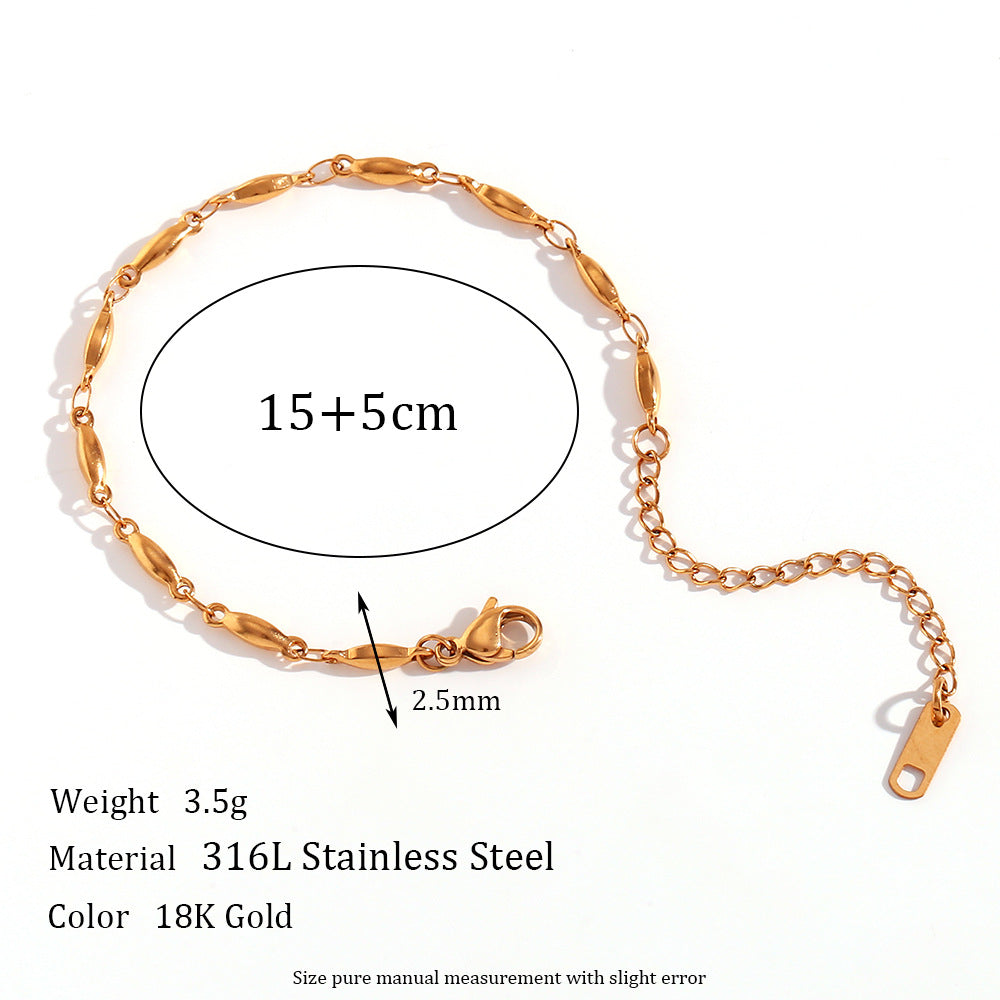 Wholesale Geometric Stainless Steel Chain Bracelet with Gold Plating,  Fashion Accessory for Women,  Boutique Resale Gift