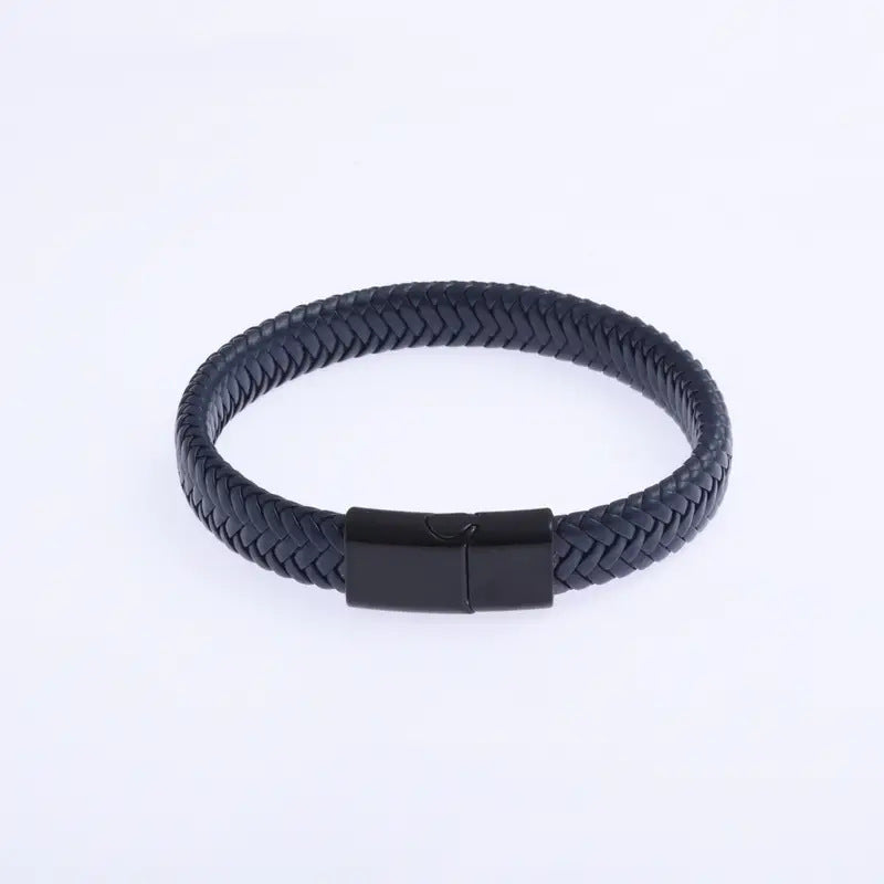 Wholesale men's leather rope magnet buckle bracelet