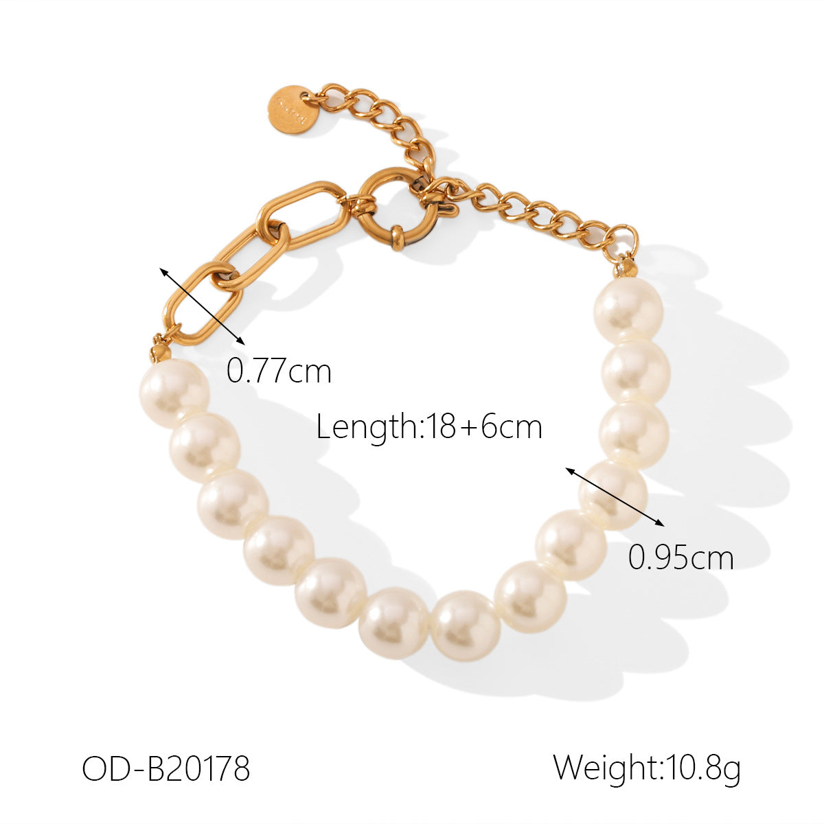 Wholesale  Pearl Bracelet All-match  Light Luxury 18K Titanium Steel Bracelet
