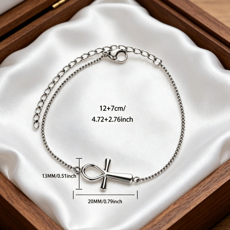 Wholesale Gold Plated Stainless Steel Cross Bracelet Unisex Fashion Jewelry Accessory for Boutique Resale