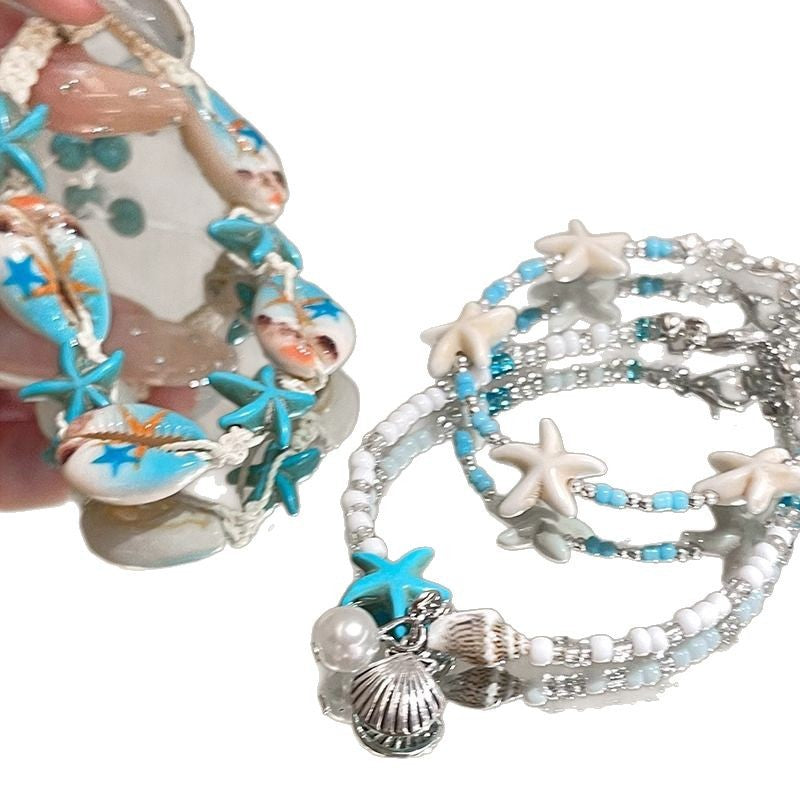 Wholesale Niche Seaside Shell Star Bracelet Alloy Electroplated Beach Vacation Fashion Accessory