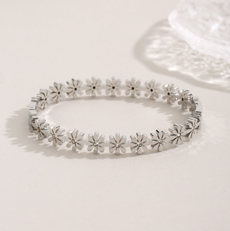 Wholesale Titanium Steel Multi- Stud Earrings,  Necklace,  Anklet,  and Bracelet Set