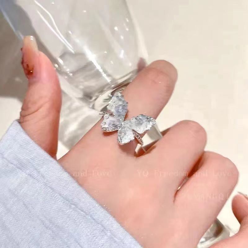 Wholesale Color Butterfly Zircon Open Ring