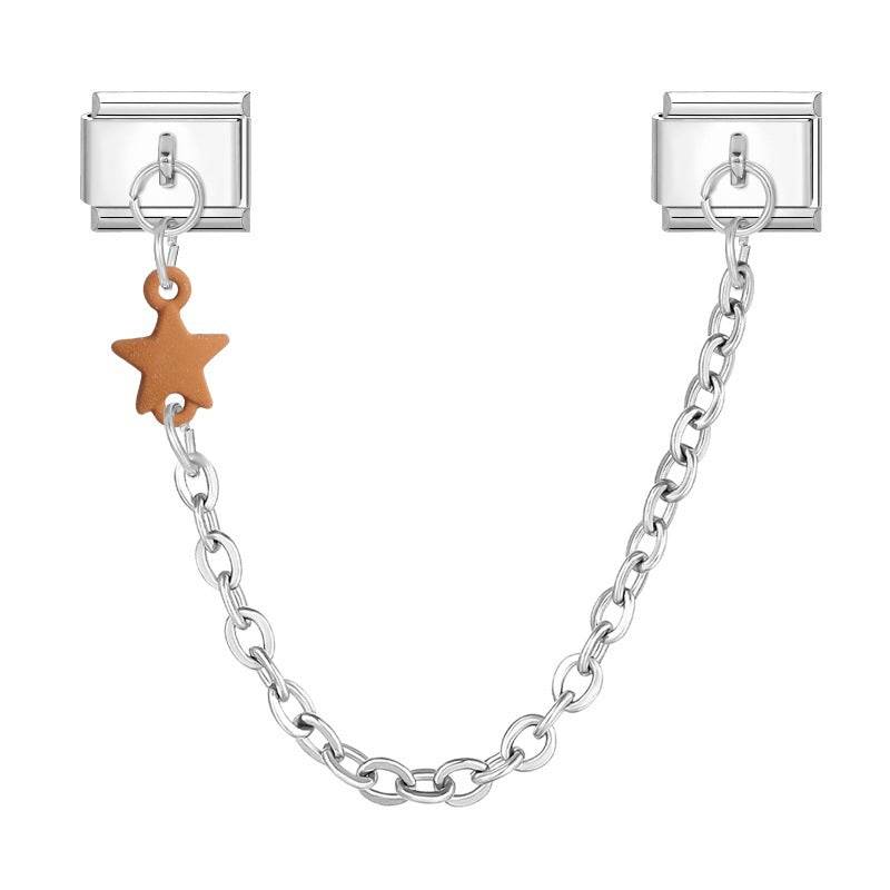 Wholesale Italian Charm Bracelet 9mm DIY Splicing Double Pendant Stainless Steel Composable Bracelet