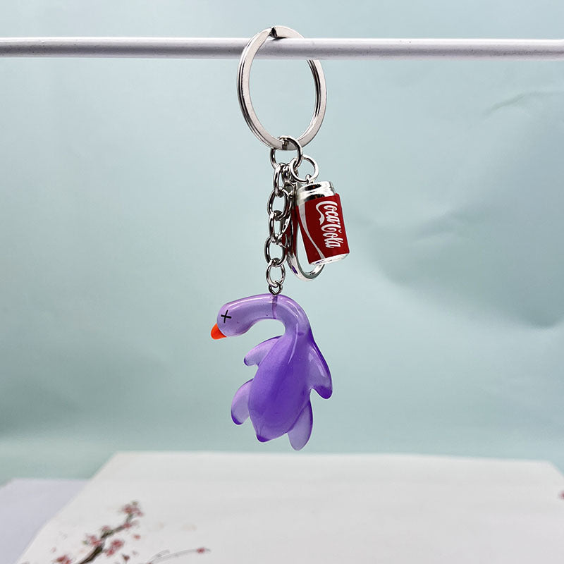 Wholesale Color-changing barbecue duck resin keychain