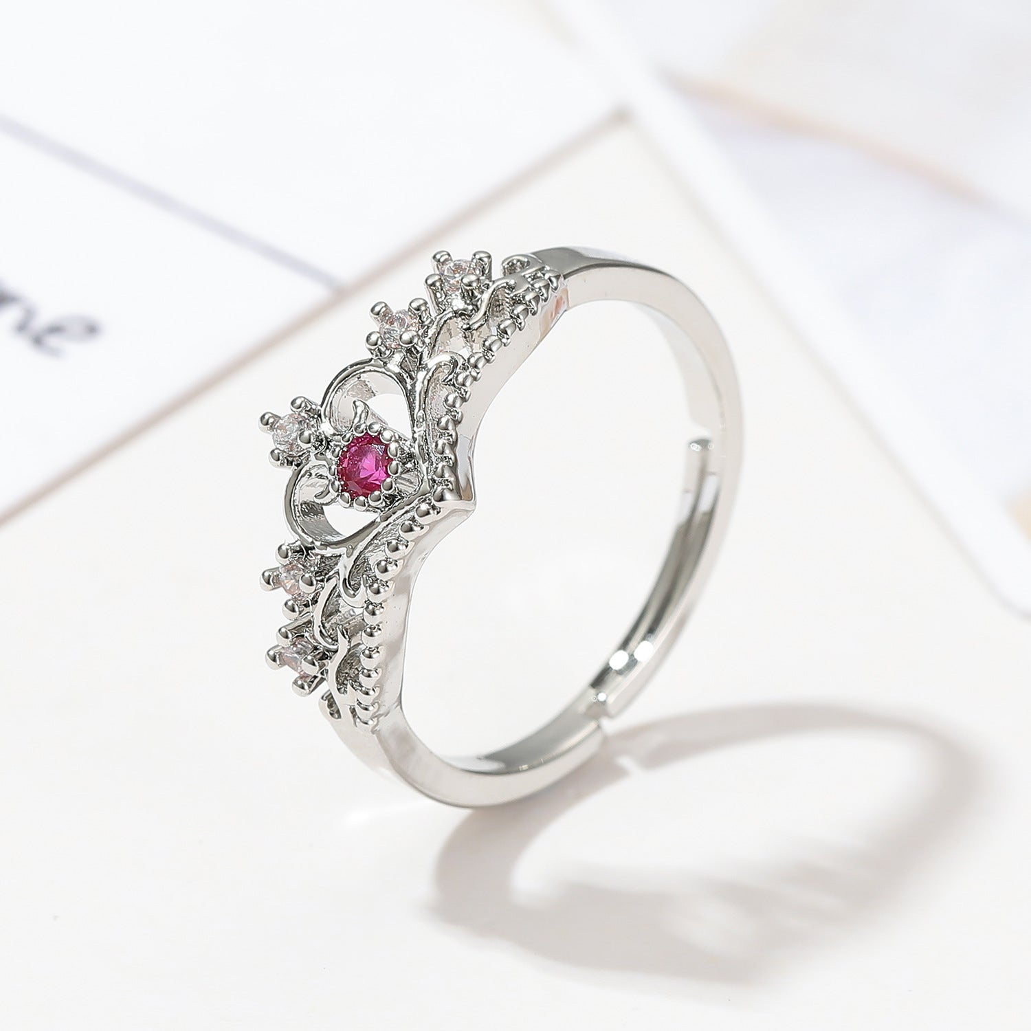 Wholesale  Princess Crown Ring Opening Ring