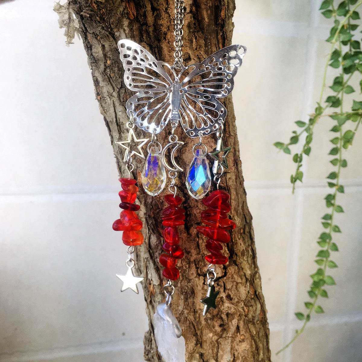 Wholesale Butterfly Energy Gravel Sun Catcher Wind Chime Crystal ACC-WS-RongGuan005