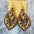 Wholesale  Western retro wooden earrings leopard print milk pattern inlaid earrings