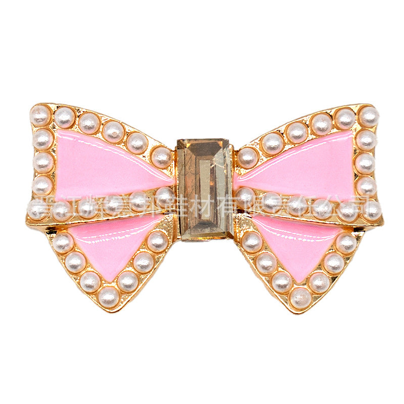 Wholesale Sweet Pink Princess Diamond Shoe Buckle Metal Charm Decorative Fashion Accessory For Sandals Gift Boutique Resale