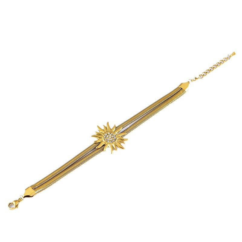 Wholesale  Stainless steel simple fashion double snake bone bracelet