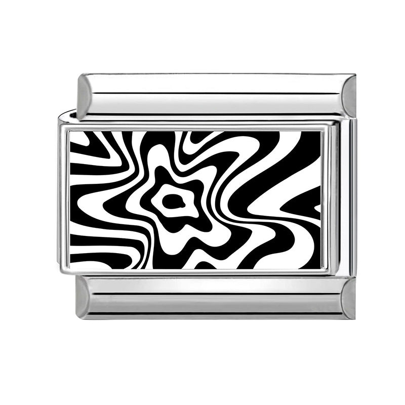 Wholesale 9mm Italian Charm Starter Bracelets DIY square Single Section Creative Stainless Steel Composable Bracelet