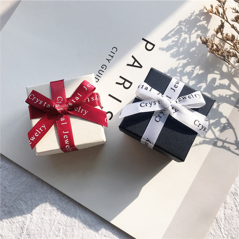 Wholesale ABS Blue Ribbon Jewelry Gift Box for Party Favors,  Earrings and Rings