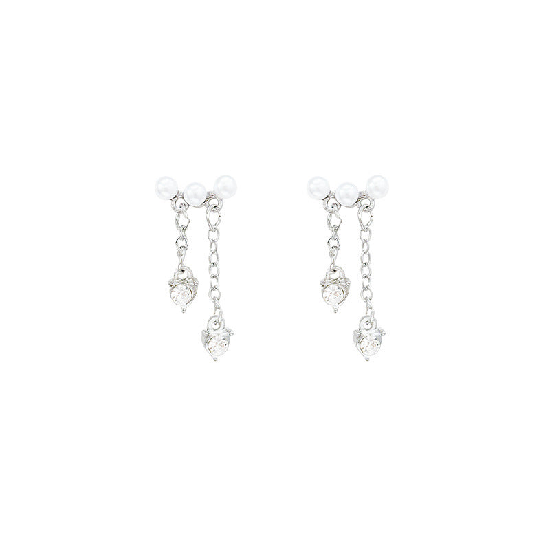 Wholesale Pearl Heart Light Luxury Earrings