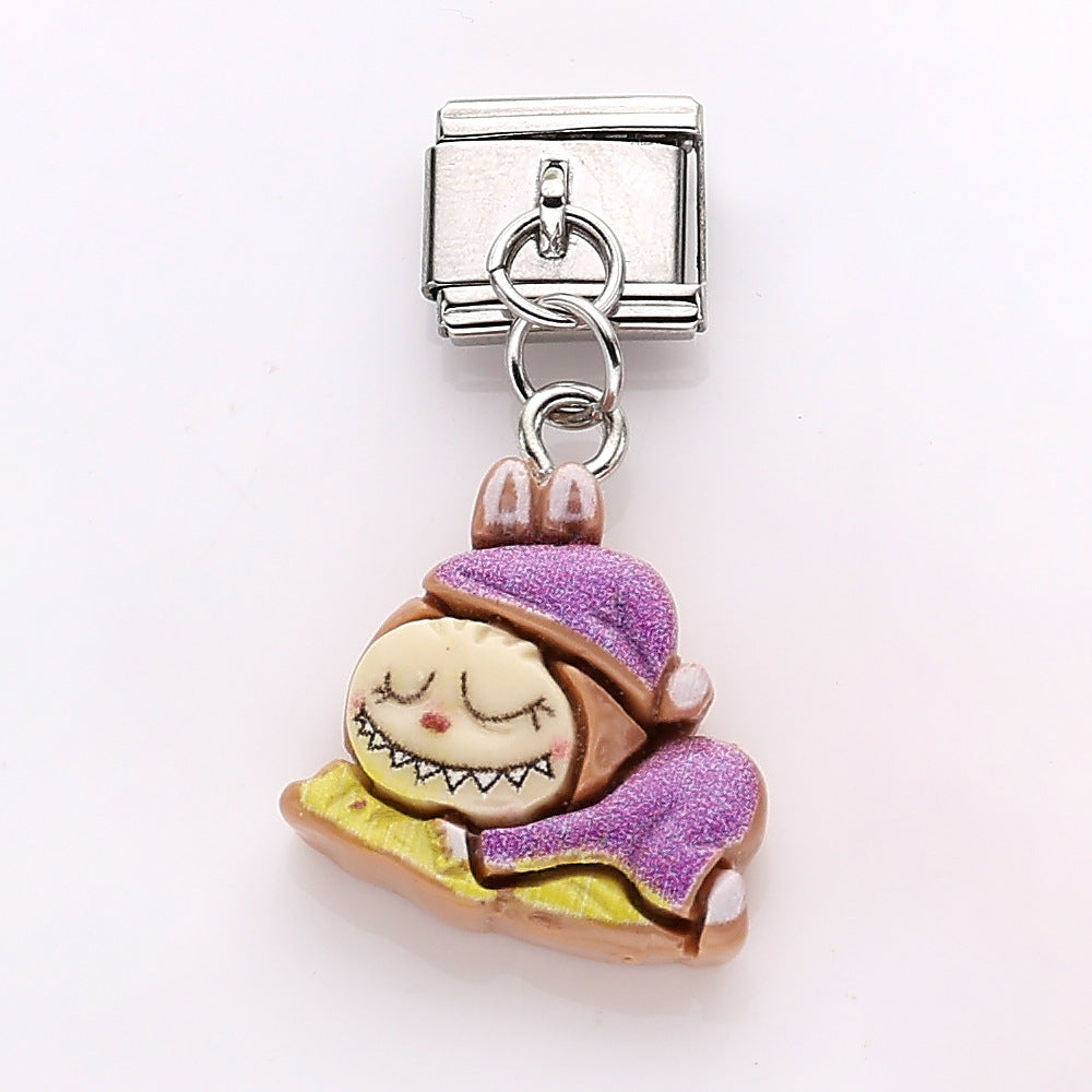 Wholesale 10pcs Italian Charm Bracelet 9mm DIY Splicing Cute Cartoon Stainless Steel Composable Bracelet ACCVIP