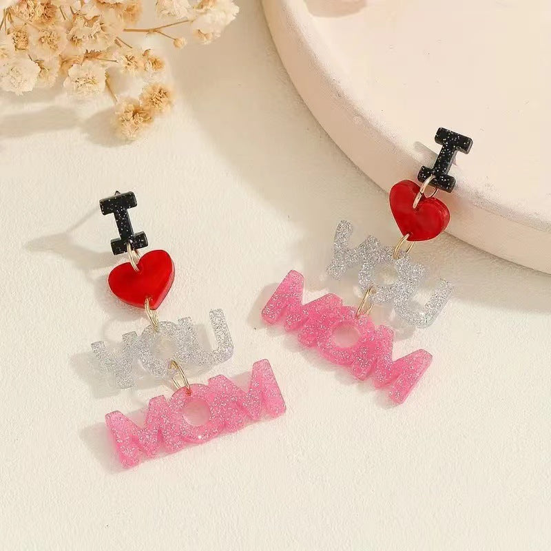 Wholesale Mother's Day Earrings MOM Acrylic Earrings ACC-ES-AnDao007