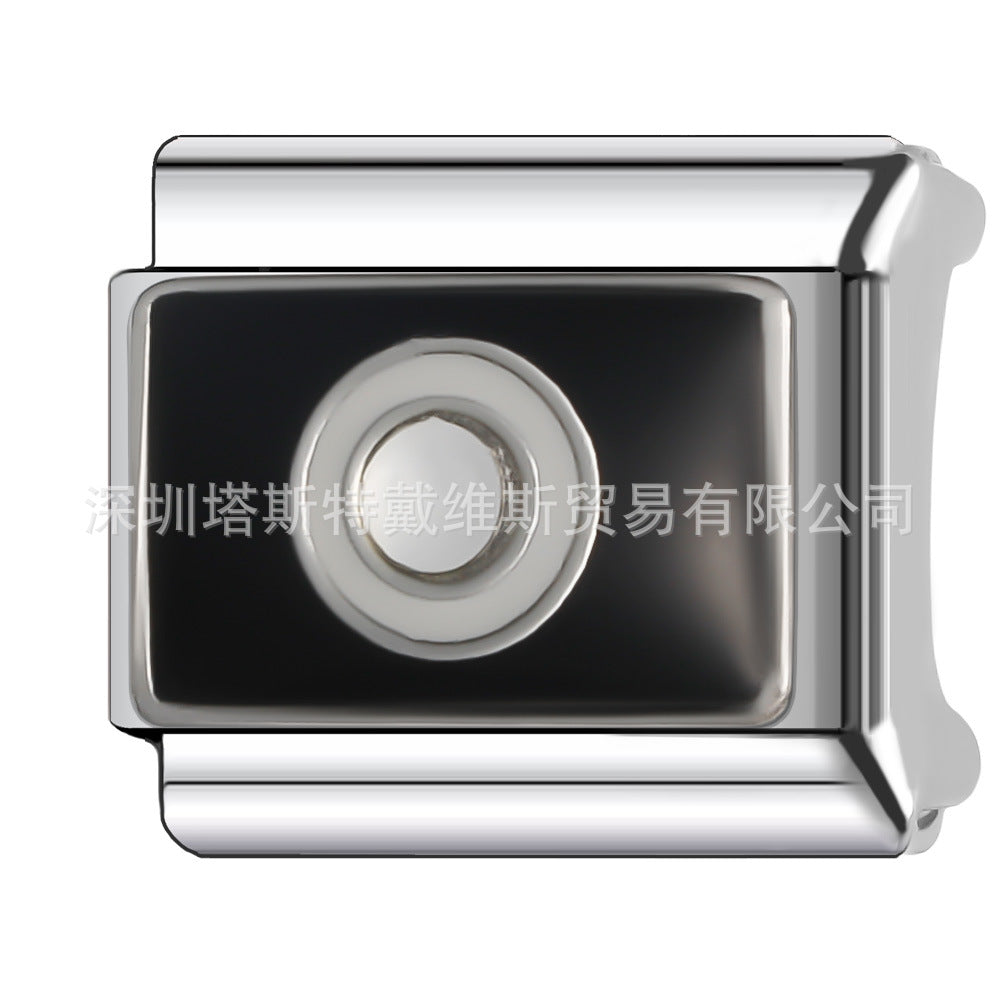 Wholesale 9mm Italian Charm Starter Bracelets DIY square Single Section Creative Stainless Steel Composable Bracelet